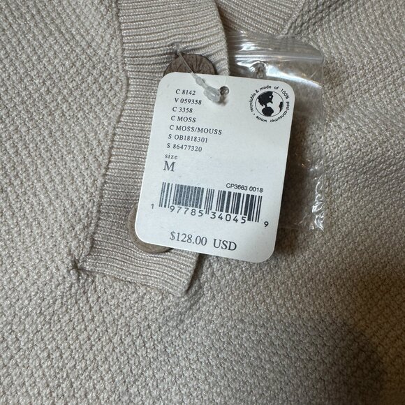 NWT Free People Waffle Knit Hailee sweater lounge Set in Moss Beige – Medium - Picture 4 of 7